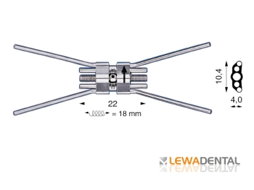 Palatal expander / RPE screw 22, max. 18 mm