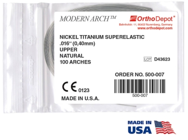 Nickel titanium superelastic (SE), Natural, RECTANGULAR