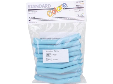 Zuigcanule std.colore turquoise-blauw 10st.