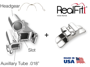 RealFit™ I - Maxillary - Triple combination + pal. Sheath (tooth 17, 16) Roth .022"
