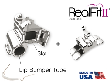 RealFit™ II snap - Mandibular - Double combination incl. Lip bumper tube + lin. Sheath (tooth 36) Roth .018"