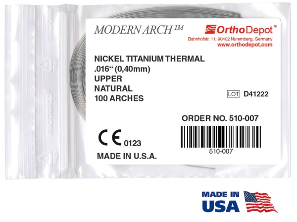 Nickel titanium thermal/heat-activated, Natural, RECTANGULAR