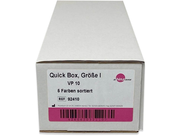 Retainerdozen Quick Box, maat I, 5 geassorteerde kleuren