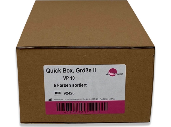 Retainerdozen Quick Box, maat II, 5 kleuren gesorteerd