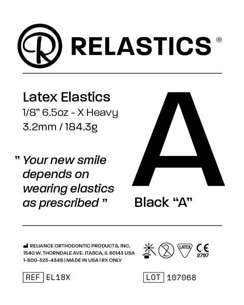 Relastics™ Intraoral elastics, Latex, Diameter 1/8" = 3.2 mm