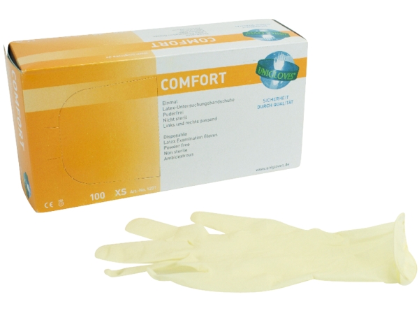 Comfort latex handschoenen pdfr XS 100st