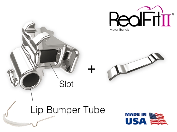 RealFit™ II snap - Manibular - Double combination incl. Lip bumper tube (tooth 46) Roth .018"