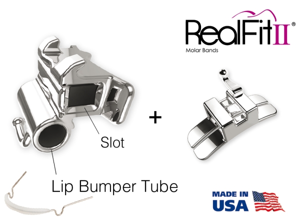 RealFit™ II snap - Intro Kit - Mandibular - Double combination incl. Lip bumper tube + lin. Sheath (tooth 46, 36) MBT* .022"